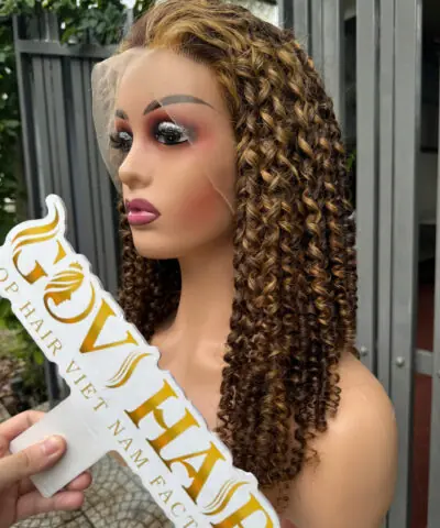 Human Hair Frontal Wigs Lace 13×4 Mix Piano Color