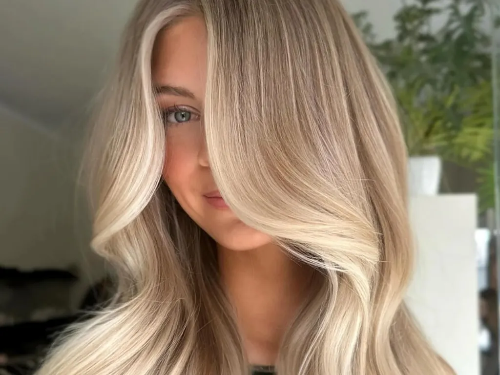 Light ash blonde hair icy cool tone