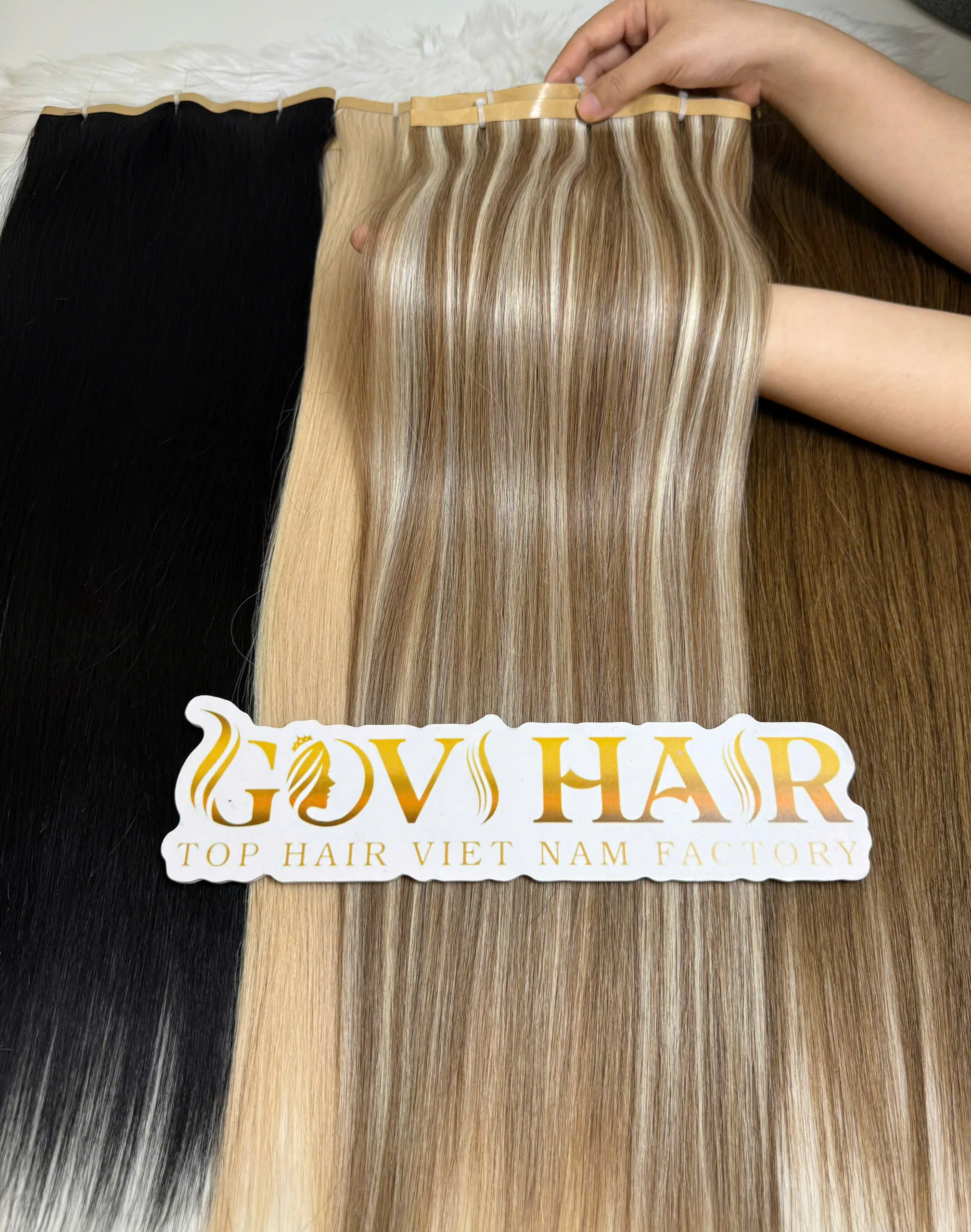 Long Tape In Hair Extensions Mix Piano Color