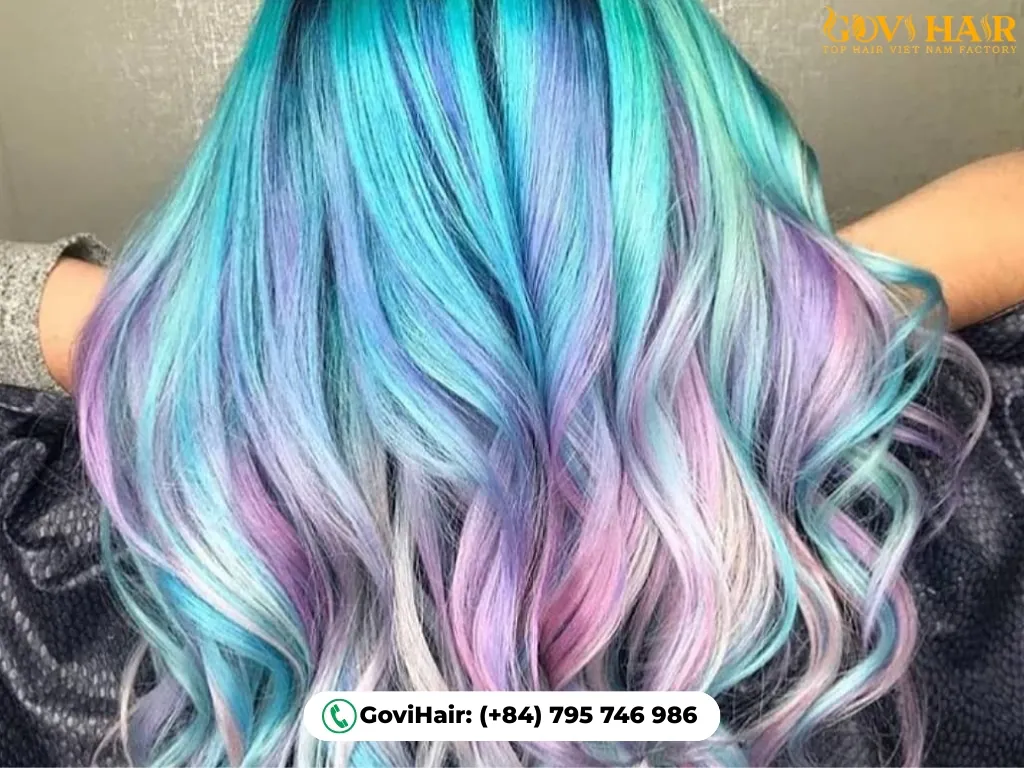Magical unicorn two-tone hair color