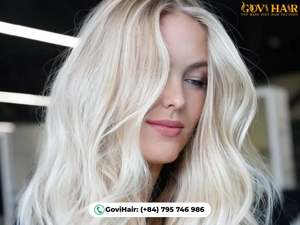 Multi-dimensional light blonde hair color