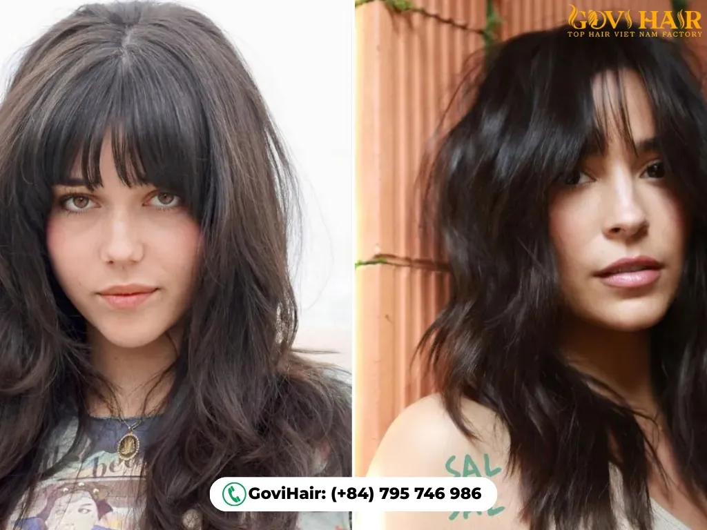 Oval face hair works for any bangs choice