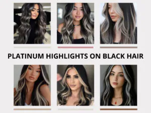 platinum highlights on black hair