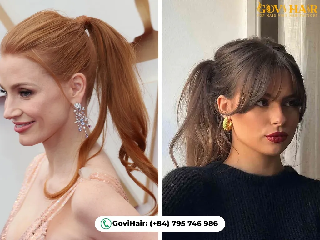 Ponytail: soft bangs or snatched no bangs