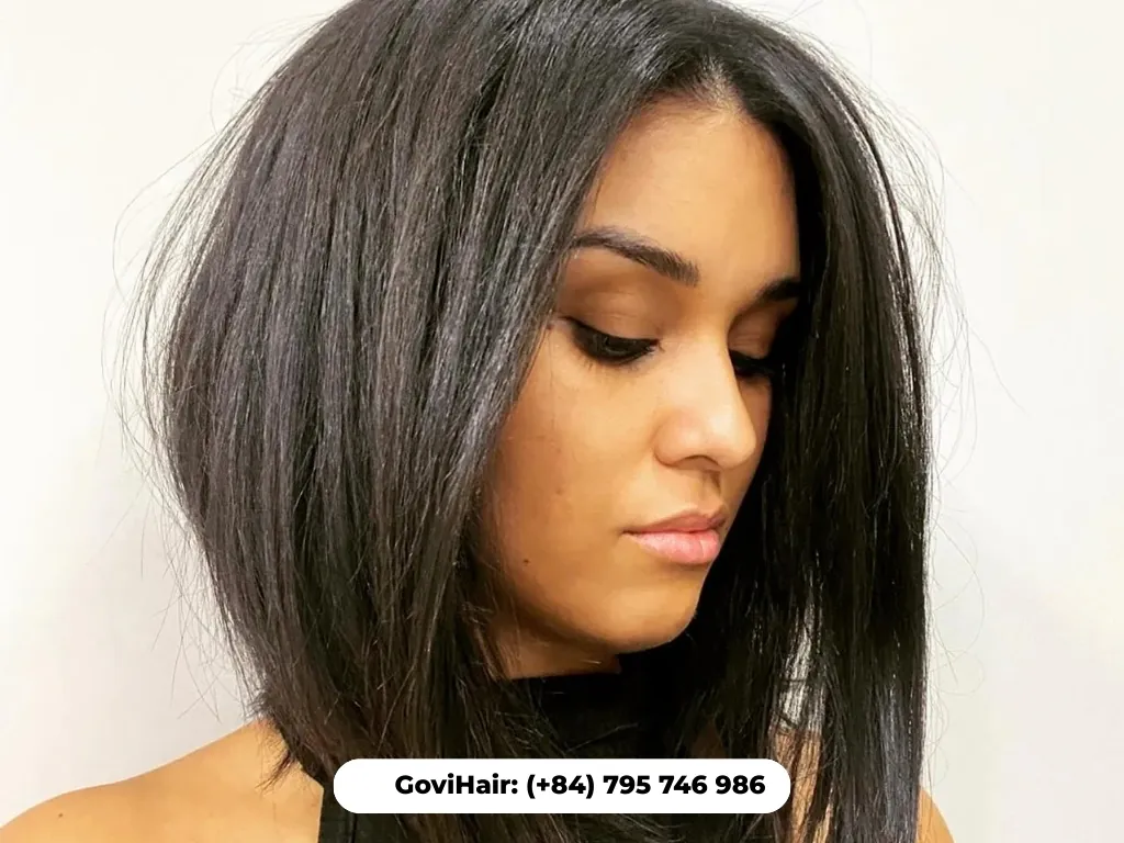 Short angled quick weave bob