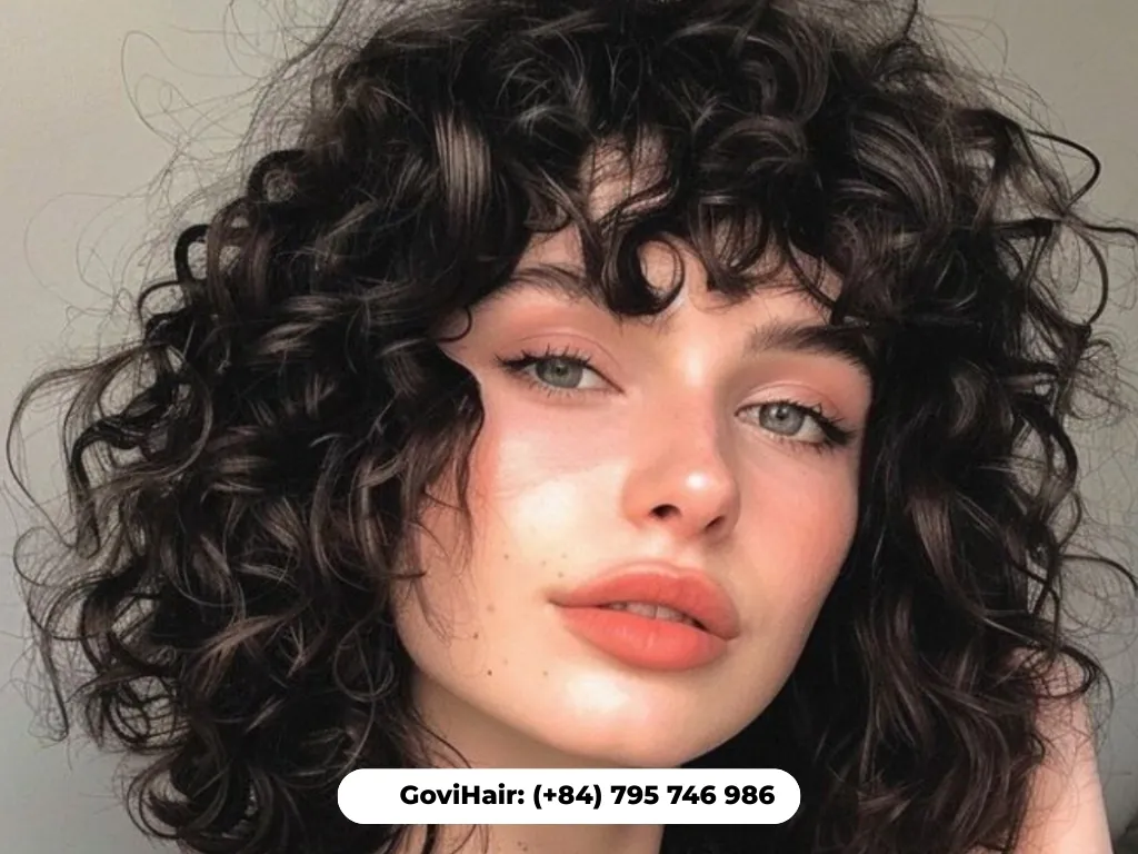 Short weave bob with springy tall coils