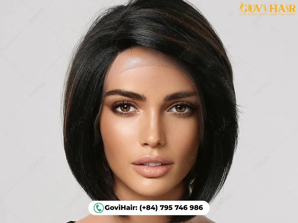 Side-swept bob weave hairstyle
