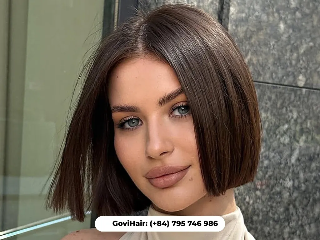 Smooth shiny straight bob weave