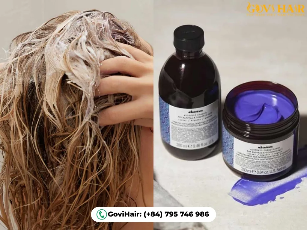 Toning shampoo and conditioner for brown hair