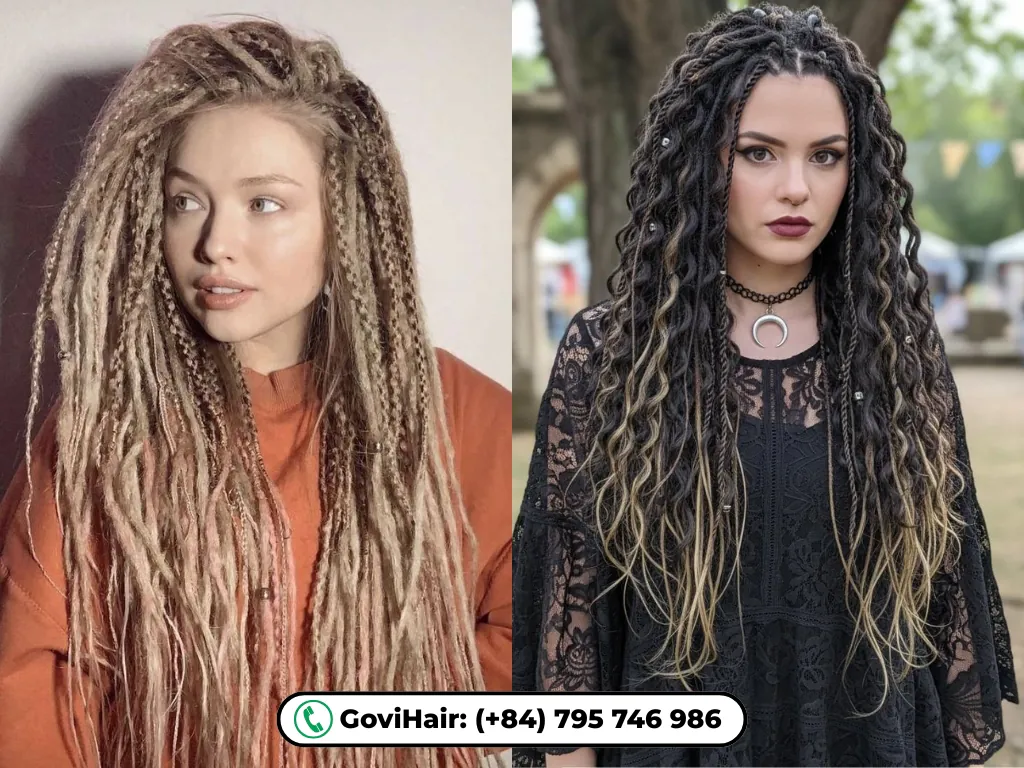 Dreads mix with braid