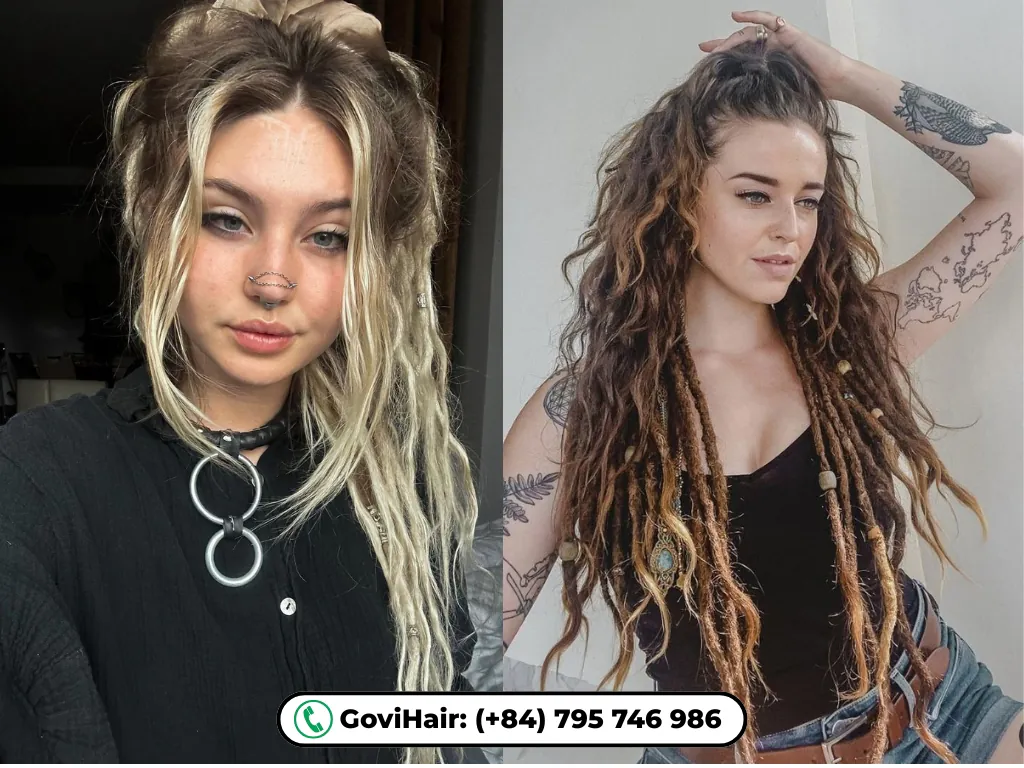 Half up half down dreads