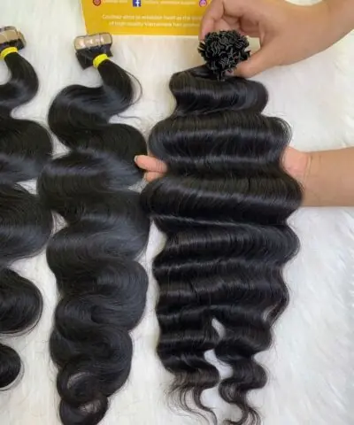 24 Inch Deep Wave Natural Black Color V Tip Hair Extensions Pre Bonded 5 20 Inch Deep Wave Natural Black Color V Tip Hair Extensions