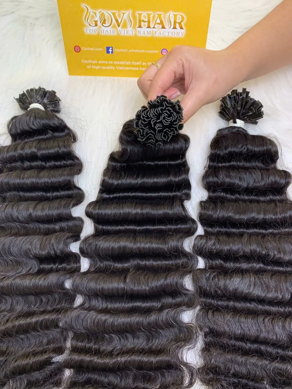 24 Inch Deep Wave Natural Black Color V Tip Hair Extensions Pre Bonded 2 20 Inch Deep Wave Natural Black Color V Tip Hair Extensions