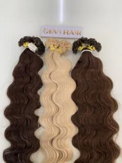 24 Inch Deep Wave Blonde Color U Tip Hair Extensions