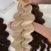 24 Inch Deep Wave Blonde Color U Tip Hair Extensions 100% Vietnamese Hair 7 24 Inch Deep Wave Blonde Color U Tip Hair Extensions