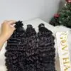 26 Inch Burmese Curly Natural Black Color V Tip Hair Extensions 6 26 Inch Burmese Curly Natural Black Color V Tip Hair Extensions