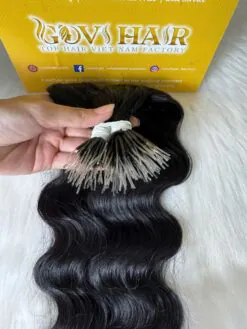 26 Inch Deep Wave Natural Black Color F Tip Hair Extensions