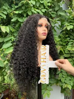 Burmese Curly Human Hair Frontal Wig 13x4 HD Lace 26 Inch 250% Density