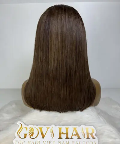 Bone Straight Human Hair Bob Wig 13×4 Lace Frontal 12 Inch 6c Color 6 Human Hair Bob Wig 13×4 Lace Frontal