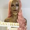Natural Wave Human Hair Frontal Wig 13x4 HD Lace 26 Inch 180% Density Pink Color