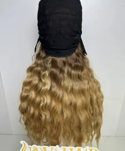 Natural Wavy Human Hair Closure Wig 6x6 HD Lace 26 Inch 250% Density Ombre