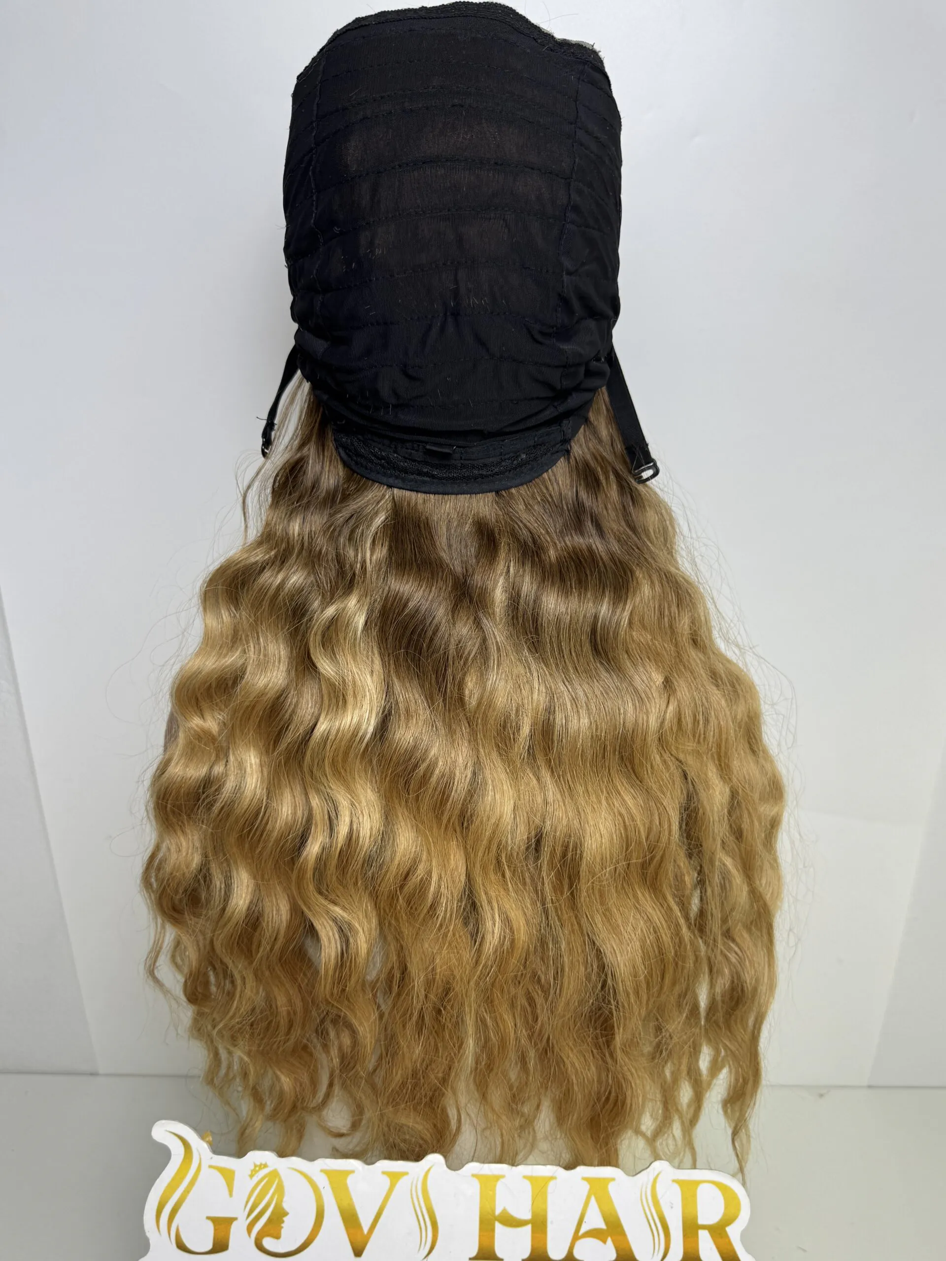 Natural Wavy Human Hair Closure Wig 6x6 HD Lace 26 Inch 250% Density Ombre