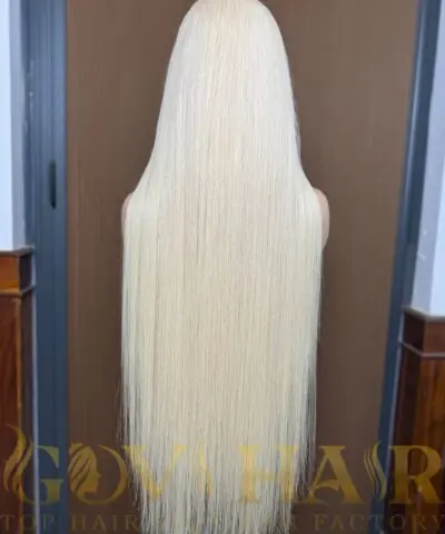 Straight Human Hair Frontal Wig 13x4 HD Lace 28 Inch 180% Density Platinum Color 7 Straight Human Hair Frontal Wig 13x4 HD Lace 28 Inch