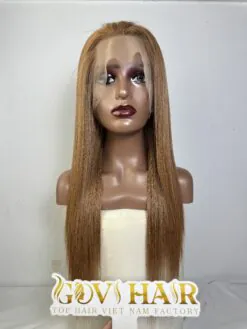 Straight Human Hair Full Lace Wig 22 Inch 250% Density #5 Medium Brown Color