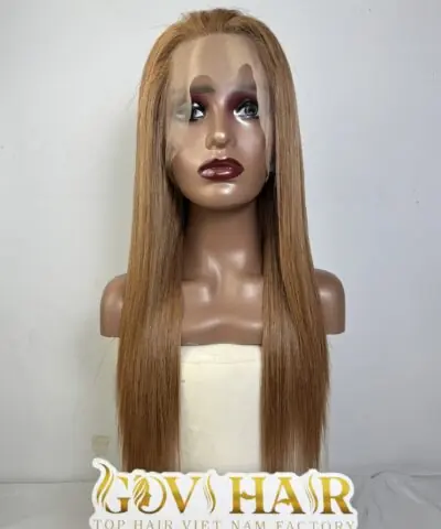 Straight Human Hair Full Lace Wig 22 Inch 250% Density #5 Medium Brown Color