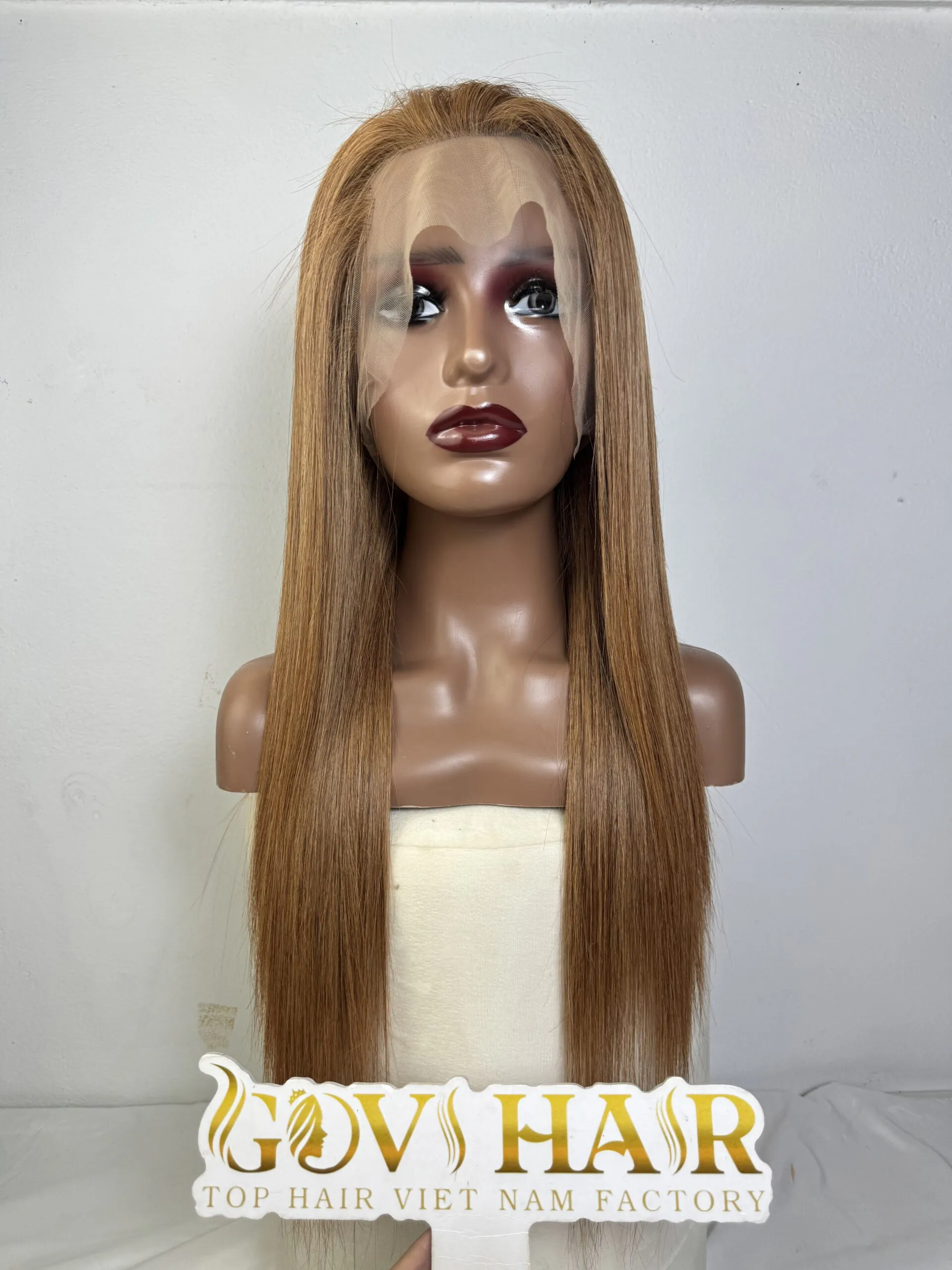 Straight Human Hair Full Lace Wig 22 Inch 250% Density #5 Medium Brown Color