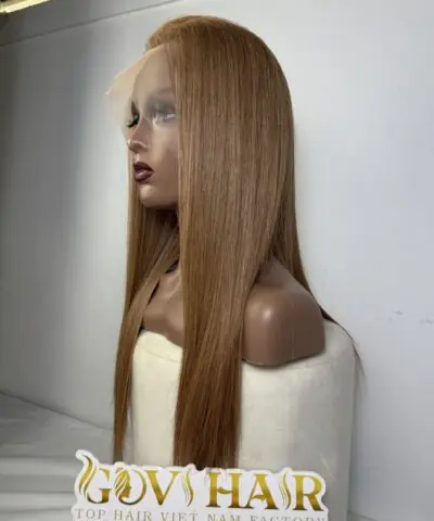 Straight Human Hair Full Lace Wig 22 Inch 250% Density #5 Medium Brown Color