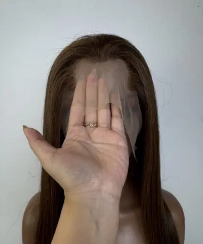 Straight Human Hair Full Lace Wig 24 Inch 250% Density #7 Light Brown