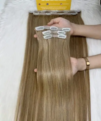 22 Inch Straight Mix Piano Color Clip In Hair Extensions 5 Piece Set
