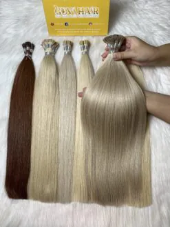 24 Inch Straight #24 Light Golden Blonde Color I Tip Hair Extensions