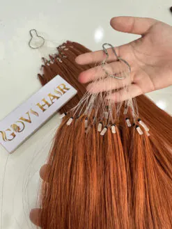 Straight #350 Ginger Copper H6 Feather Hair Extensions