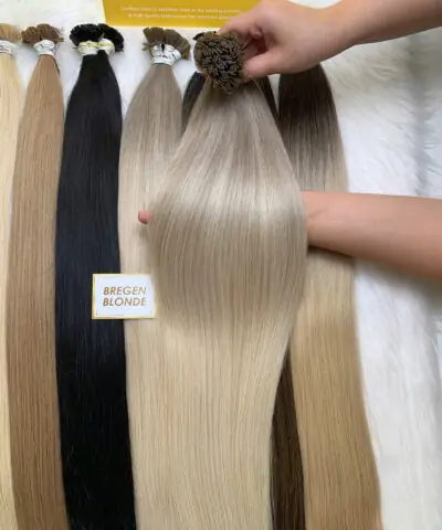 24 Inch Straight Bergen Blonde Color Flat Tip Hair Extensions
