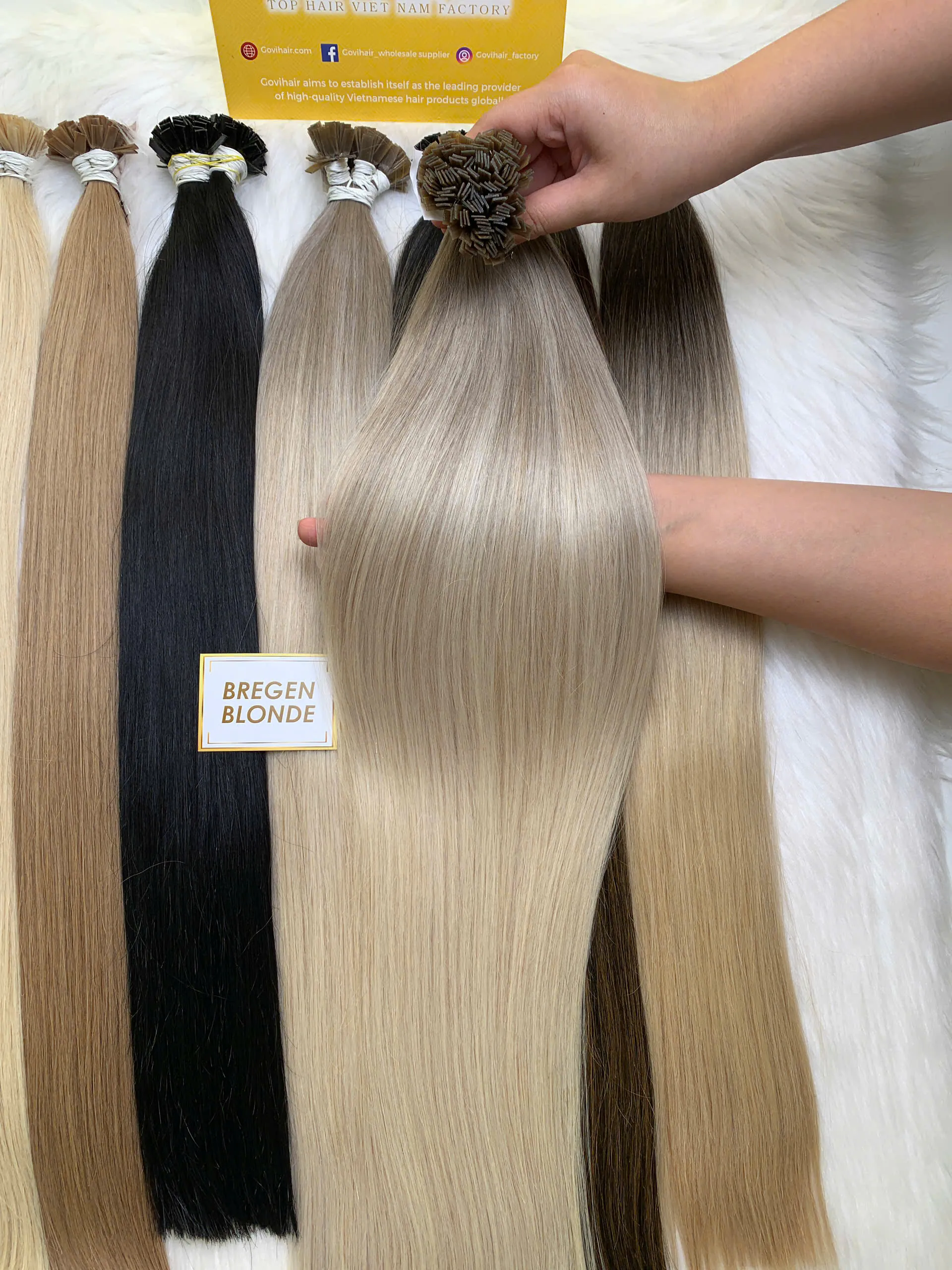 24 Inch Straight Bergen Blonde Color Flat Tip Hair Extensions Pre Bonded 1 24 Inch Straight Bergen Blonde Color Flat Tip Hair Extensions