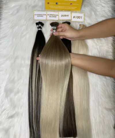 Straight Norwegian Blonde Color Flat Tip Hair Extensions