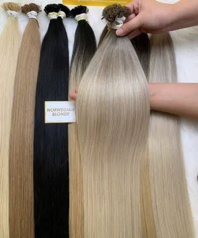 24 Inch Straight Norwegian Blonde Color Flat Tip Hair Extensions