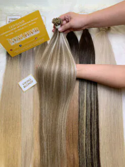 24 Inch Straight Viking Blonde Color Flat Tip Hair Extensions