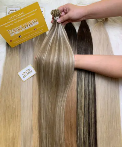 24 Inch Straight Viking Blonde Color Flat Tip Hair Extensions