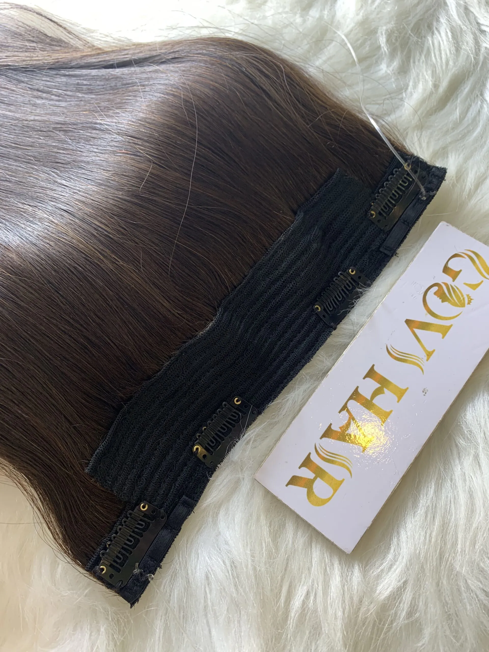 26 Inch Straight #3 Dark Brown Halo Hair Extensions