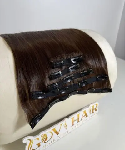 #4 Chocolate Brown Color Clip In Hair Extensions