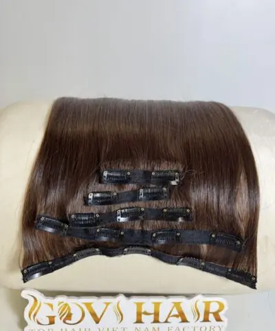 Straight #4 Chocolate Brown Color Clip In Hair Extensions