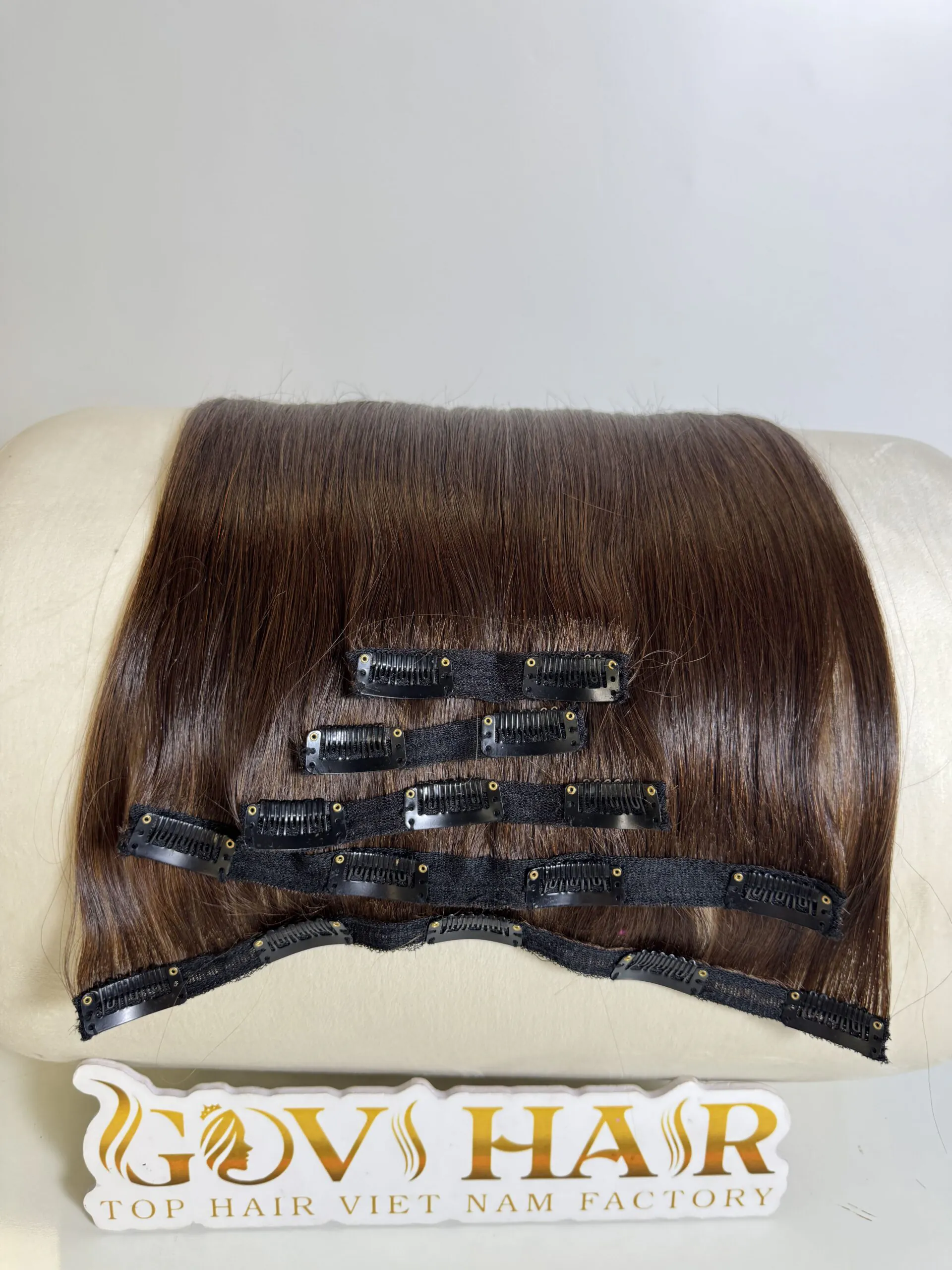 Straight #4 Chocolate Brown Color Clip In Hair Extensions