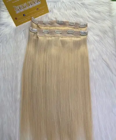 26 Inch Straight #60 Blonde Color Halo Hair Extensions