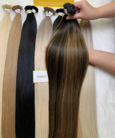 26 Inch Straight Dubai Color Flat Tip Hair Extensions For Professional Salon