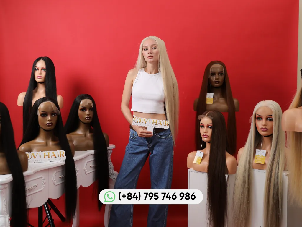 Collection of 40 inch hair wigs in different colors and styles 