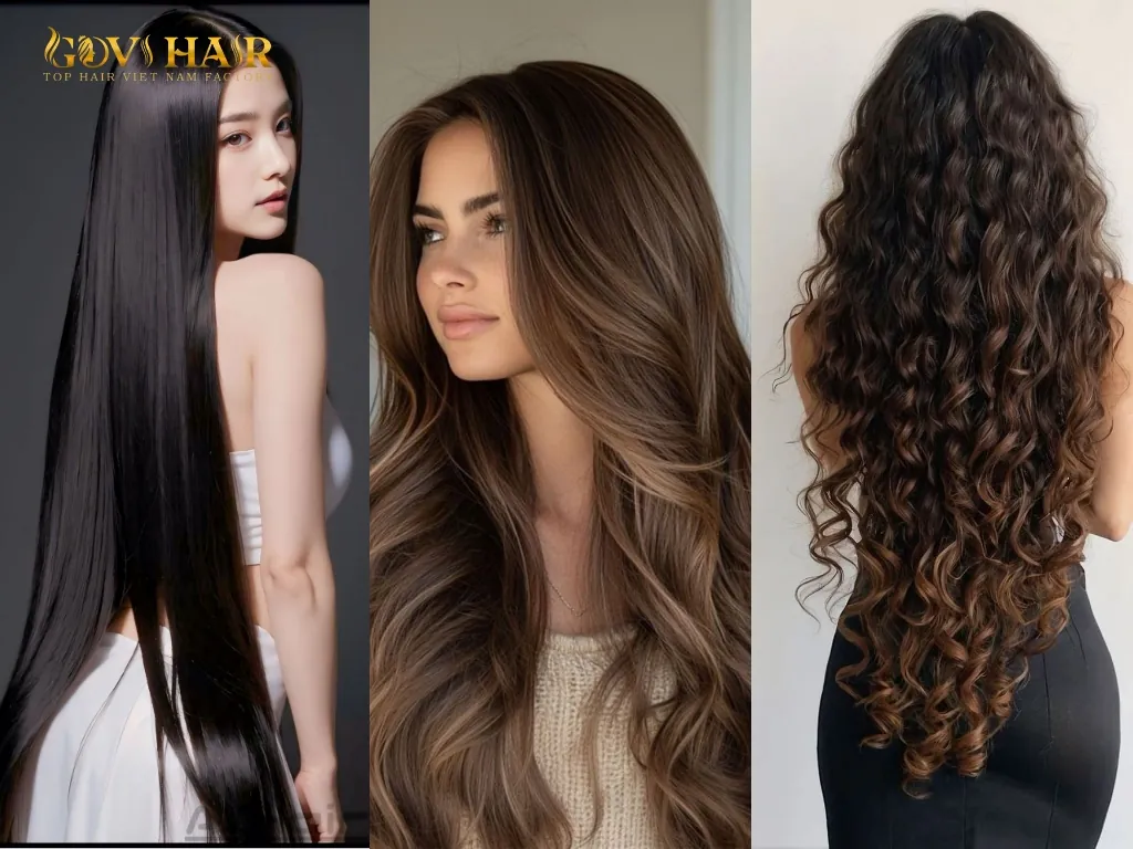 48 inch hair textures including straight, wavy, and curly styles
