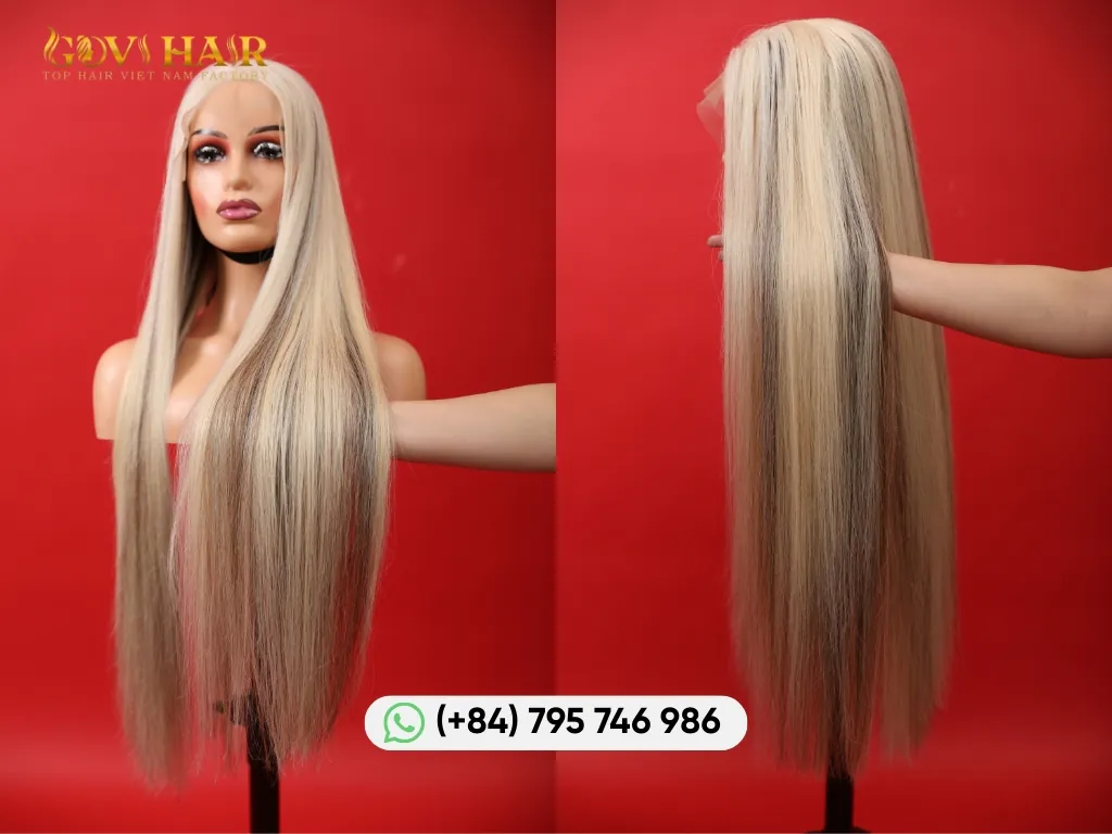 48 inch hair wig front and back view showing ultra long straight length